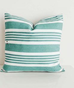 Cojín vintage siglo XIX rayas verdes 40x40cm